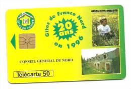 Télécarte 50 Gites De France Nord Conseil Général Du Nord - 1996