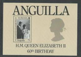 Anguilla BF N° 70  XX 60ème Anniversaire De S. M. Elisabeth II, Le Bloc Sans Charnière, TB - Anguilla (1968-...)