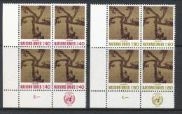 UN Geneva 1972 Michel # 28-29. 4-blocks With Lables  In Lower Left Side MNH - Blokken & Velletjes