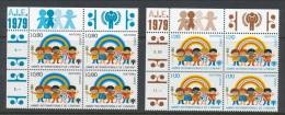 UN Geneva 1979 Michel # 83-84. 4-blocks With Lables  In Upper Left Side MNH - Hojas Y Bloques
