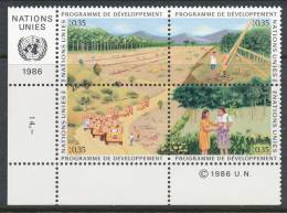 UN Geneva 1986 Michel # 138-141. Block Of 4 With Lable  In Lower Left Side MNH - Blokken & Velletjes