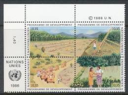 UN Geneva 1986 Michel # 138-141. Block Of 4 With Lable  In Upper Left Side MNH - Blocchi & Foglietti