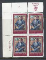 UN Geneva 1987 Michel # 151. 4-Block  With Lable  In Upper Left Side MNH - Blocs-feuillets