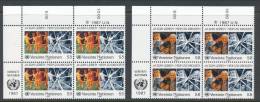 UN Vienna 1987 Michel # 71-72, 4-Block With Lable In Upper Left Side MNH - Blocs-feuillets
