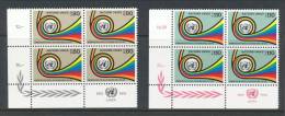 UN Geneva 1976 Michel # 60-61. 4-blocks With Lables  In Lower Left Side MNH - Hojas Y Bloques