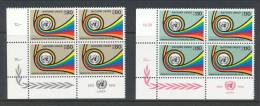 UN Geneva 1976 Michel # 60-61. 4-blocks With Lables  In Lower Left Side MNH - Blokken & Velletjes