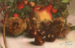 Belle Illustrée Signée Carlo CHIOSTRI ( RARE )  Pommes, Arbouses Et Châtaignes - Chiostri, Carlo
