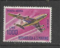 SAN MARINO 1964 AEREO MODERNO MODERN AIR PLANE LIRE 1000 MNH - Airmail