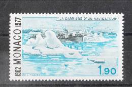 Monaco   -   1977.  La Nave A Vapore  Tra I Ghiacci.  Ship Between The Ice.  MNH, Freschissimo - Polar Ships & Icebreakers