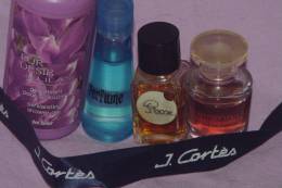 Lot 4 PARFUMS LILAS Et ROSE / Yves Rocher PUR DESIR De Lilas, HUILE De ROSE Et ROSE ABSOLUE - Miniatures Womens' Fragrances (without Box)