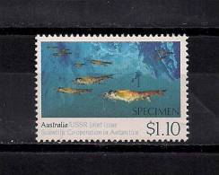 AUSTRALIA, AÑO 1990, YVERT 1174** "SPECIMEN", EMISIÓN CONJUNTA CON LA URSS, COOPERACIÓN CIENTÍFICA EN LA ANTÁRTIDA - Plaatfouten En Curiosa