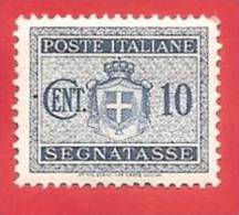 ITALIA REGNO NUOVO CON GOMMA INTEGRA - 1945 - SEGNATASSE - STEMMA SENZA FASCI FIL. RUOTA  - Cent. 10  - SASSONE S86 - Postage Due
