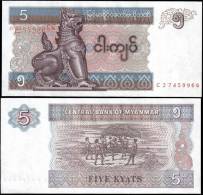 Myanmar 5 Kyats Banknotes Uncirculated UNC - Other & Unclassified