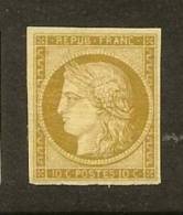 FRANCE N°1 "CERES 10c BISTRE-JAUNE" NEUF X TB A VOIR - 1849-1850 Cérès