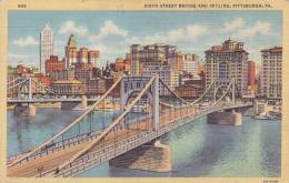 CPA - (Etats-Unis) Pittsburgh - Sixth Street Bridge And Skyline - Pittsburgh