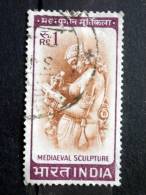 India - 1966 - Mi.nr.397 - Used - Country Motifs - Sculpture Of A Writing Woman - Definitives - Gebruikt