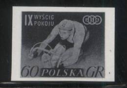 POLAND 1956 9TH CYCLING PEACE RACE 60g BLACK PRINT NHM Bikes Bicycles Sports Tour De Pologne - Errors & Oddities