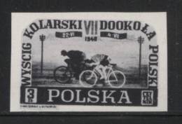 POLAND 1948 POLISH CYCLE RACE 3zl BLACK PRINT NHM Sport Tour De Pologne Round Poland Race Bikes Cycling - Errors & Oddities
