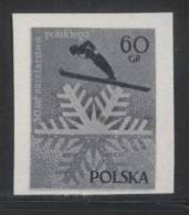 POLAND 1957 50 YEARS OF SKIING 60g BLACK PRINT NHM Winter Sports - Proeven & Herdruk