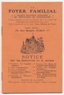 LE FOYER FAMILIAL (1914) : Notice Sur Les Opérations De La Société, Banque, Mutuelle, Epargne, Prévoyance, Assurances... - Bank & Insurance