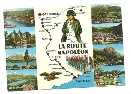 Cp, Carte Géographique, La Route Napoléon - Carte Geografiche