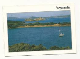Cp, 83, Ile De Porquerolles, La Plage Noire Et L'Ile Du Langoustier, Voyagée 2001 - Porquerolles
