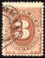 US J17 Used 3c Postage Due From 1884 - Franqueo