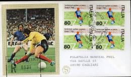 SPORT CAMPIONATI EUROPEI CALCIO 1980 FDC FILAGRANO GOLD QUARTINA - UEFA European Championship