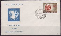 INDIA - UNICEF DAY - FDC - Charity Stamps-1960 - UNICEF