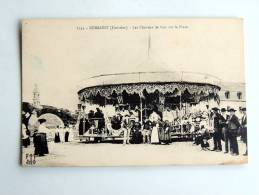 Carte Postale Ancienne : KERSAINT : Les Chevaux De Bois Sur La Place, Manège , Animé, TRES RARE - Kersaint-Plabennec