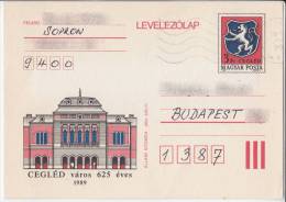 1989 - HUNGARY - Coat Of Arms CITY CEGLÉD -  STATIONERY - POSTCARD - Andere & Zonder Classificatie