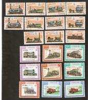 Bc8. Cuba LOT Set Of 20 - 1986 Rail Transport - Locomotives - Expo Vancouver - 1987 Anniversary - Gebruikt