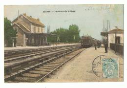 CP   ABLON  INTERIEUR DE LA GARE  - ECRITE EN 1906 - Ablon Sur Seine