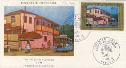 FDC  POLYNÉSIE  1975 TAHITI   ARTISTES EN POLYNESIE # J DAY   # PEINTRE CONTEMPORAIN  # CARTOR - FDC