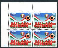 ITALIA / ITALY 1994** - Milan Campione D´Italia 1993-94 - Quartina MNH Come Da Scansione - Famous Clubs