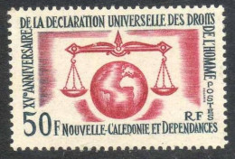 NOUVELLE-CALEDONIE : 15 Ans De La Déclaration Universelle Des Droits De L'Homme - UNESCO - Balance De La Justice - Unused Stamps