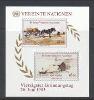 UN Vienna 1985 Michel # 51B-52B Block 2, MNH - Blocks & Sheetlets