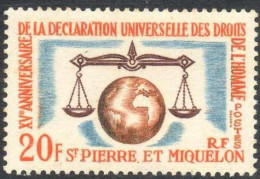 SAINT-PIERRE Et MIQUELON : 15 Ans De La Déclaration Universelle Des Droits De L'Homme - UNESCO - Balance De La Justice - Ungebraucht