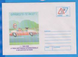 Observe Traffic Rules, Reduce Speed ROMANIA Postal Stationery Cover 2000 - Unfälle Und Verkehrssicherheit