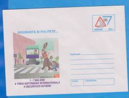 Observe Traffic Rules, Bus ROMANIA Postal Stationery Cover 2000 - Unfälle Und Verkehrssicherheit