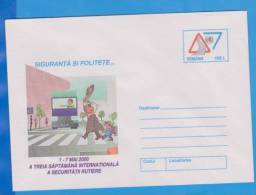 Observe Traffic Rules, Bus ROMANIA Postal Stationery Cover 2000 - Accidents & Road Safety
