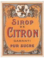 ETIQUETTE - SIROP DE CITRON. - Other & Unclassified