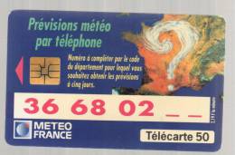 555 F555 - 05/95 - TELECARTE 50 - PREVISIONS METEO PAR TELEPHONE - N° A 54015337 521352150 - 1995