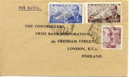 Carta De Sevilla A Londres 1948 Sellos Juan De La Cierva Y Franco. Cover, Lettre - Storia Postale