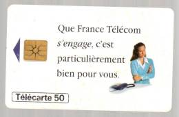611 F611 - 12/1995 - TELECARTE 50 - FRANCE TELECOM S'ENGAGE - N° B61193001 615055230 - 1995