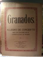 Partition ALLEGRO DE CONCIERTO, Pour Piano Par E. GRANADOS, - Musica