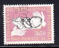 Portugal Used Scott #894 3.50e Hands Guarding Sleeping Infant - 10th International Congress Of Pediatrics - Oblitérés