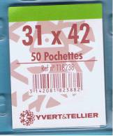 50 Pochettes Simple Soudure Transparentes 31x42mm - Clear Sleeves