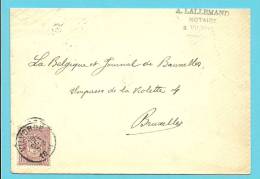 69 Op Brief Met Stempel VILVORDE - 1894-1896 Expositions