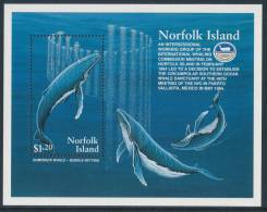 NORFOLK Island 1995 Circumpolar Southern Ocean Whale Sanctuary  Minisheet** - Faune Antarctique